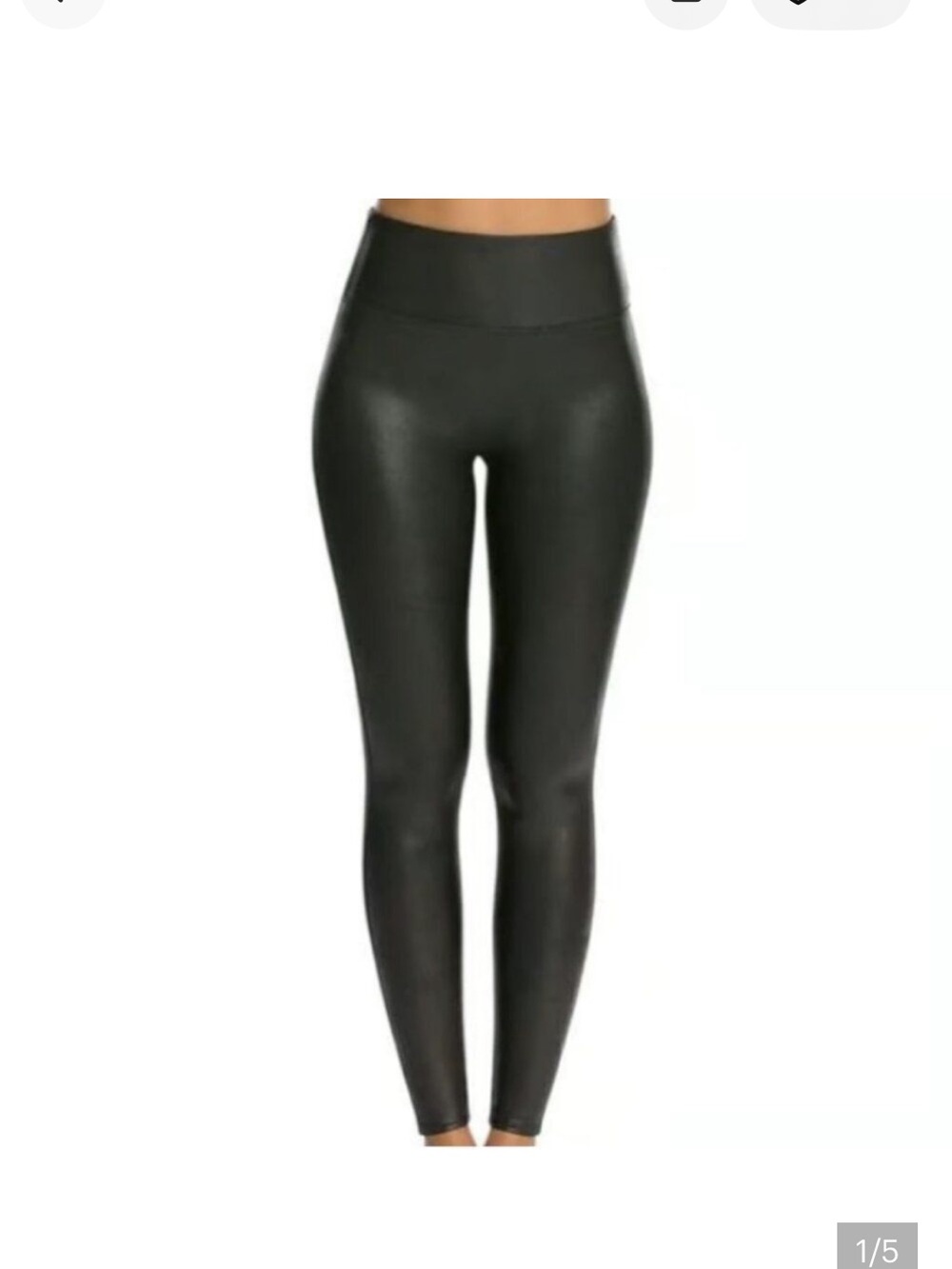 Spanx Faux Leather Black‎ Leggings Sz 2X